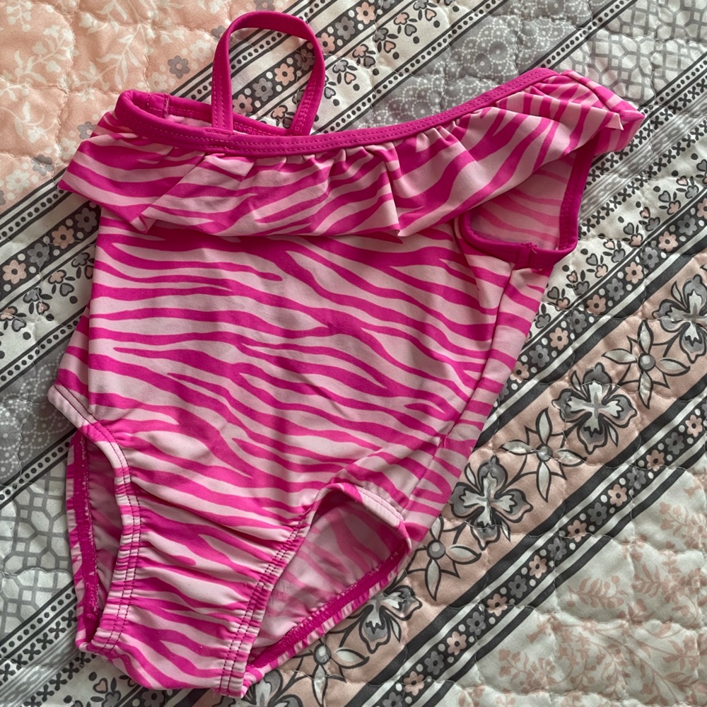 5 for $20-Children’s Place infant swimsuit-Pink zebra print-Size 9-12 months.
